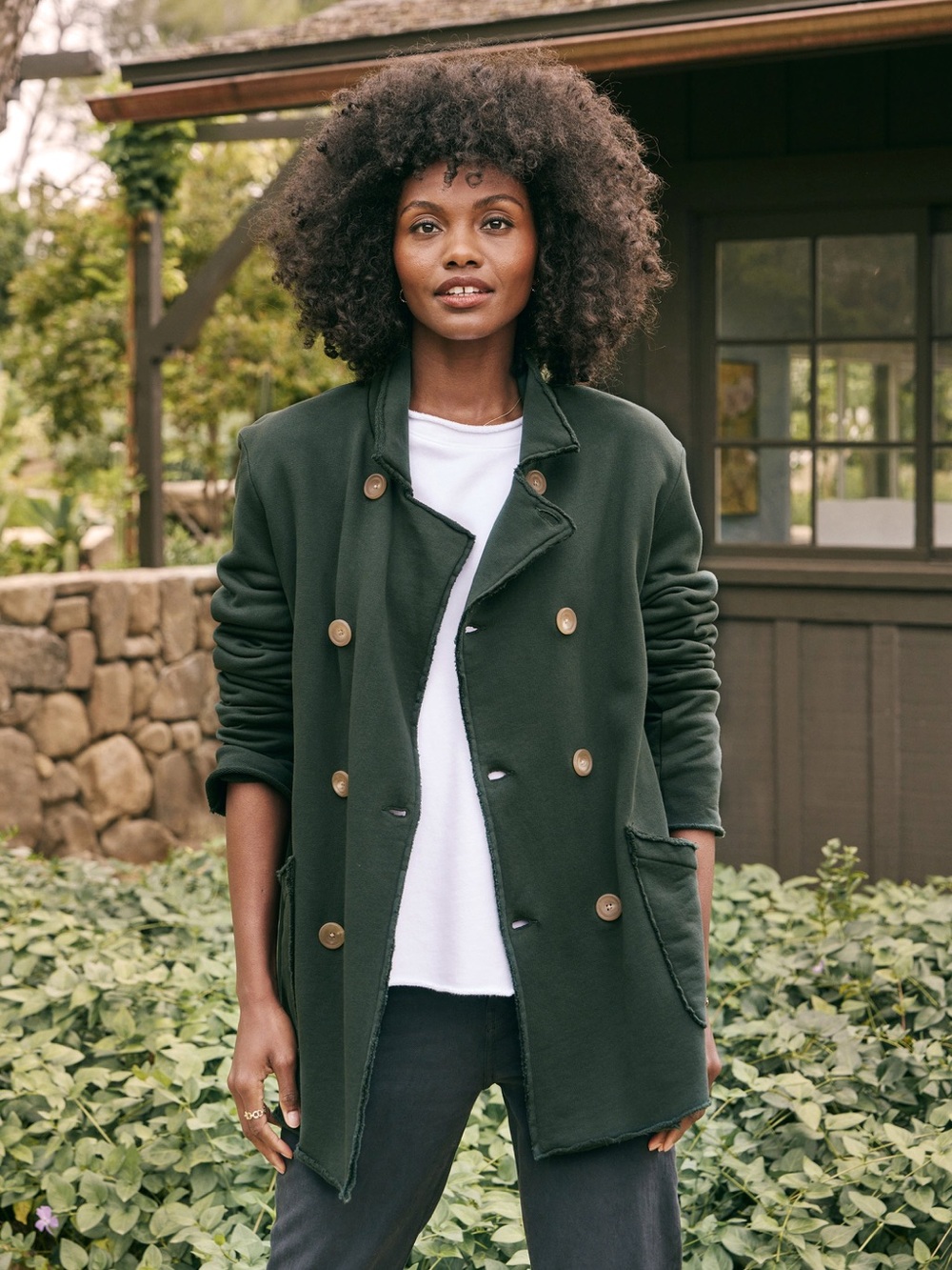 Frank & Eileen Belfast Jacket Evergreen Green Triple Fleece Size Large